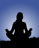 silhouette of meditator